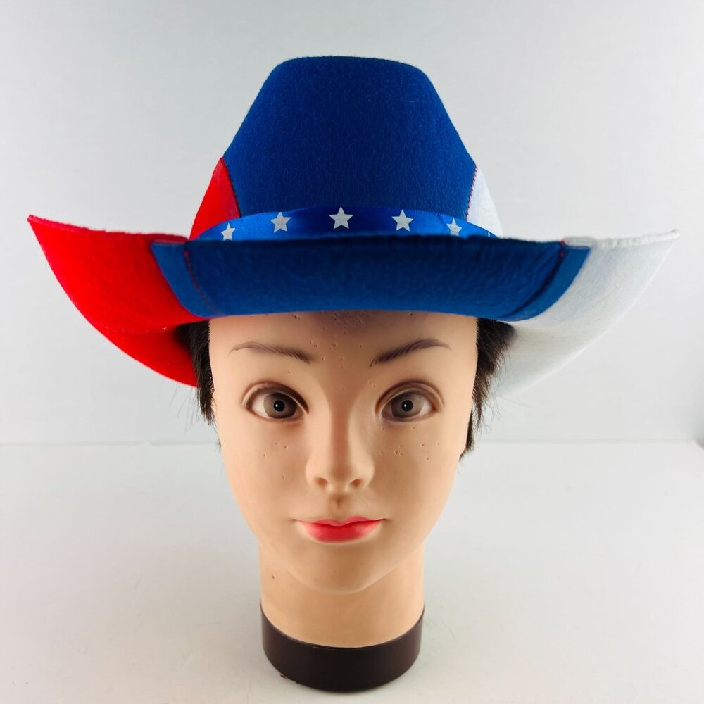 Cowboy Hat - Red, White & Blue Patriotic Parade Hat Size ~7.5